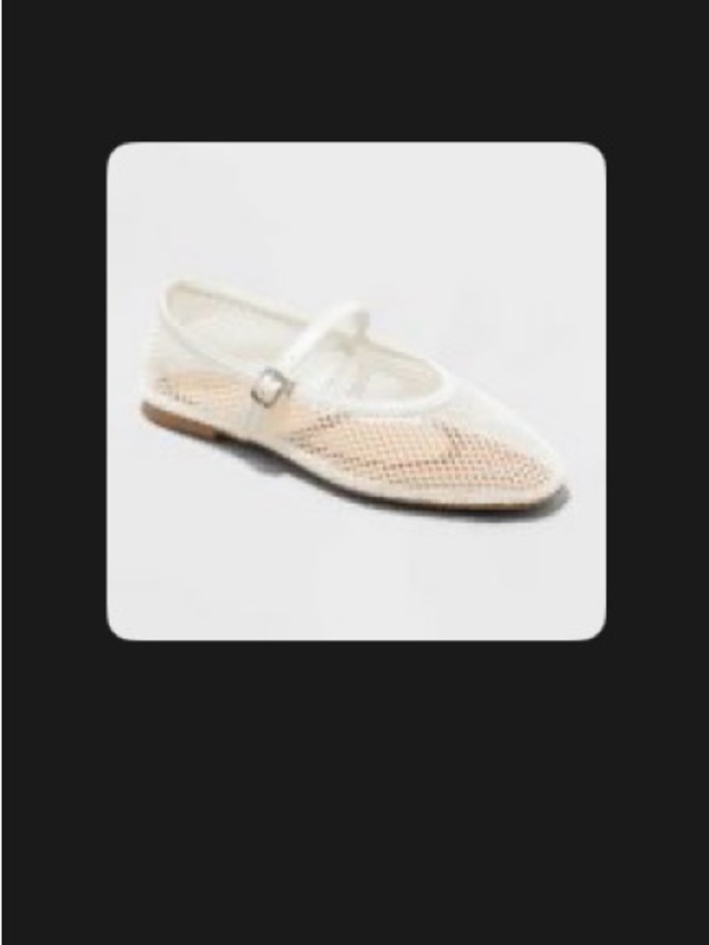 a new day White Mesh Mary Jane Flats with Buckle